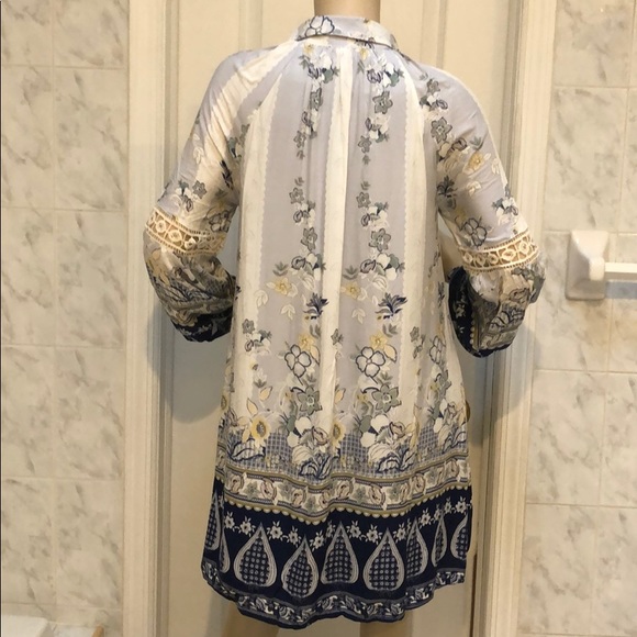 FLORAL PRINT  & CROCHET TRIM DRESS - Picture 7 of 7